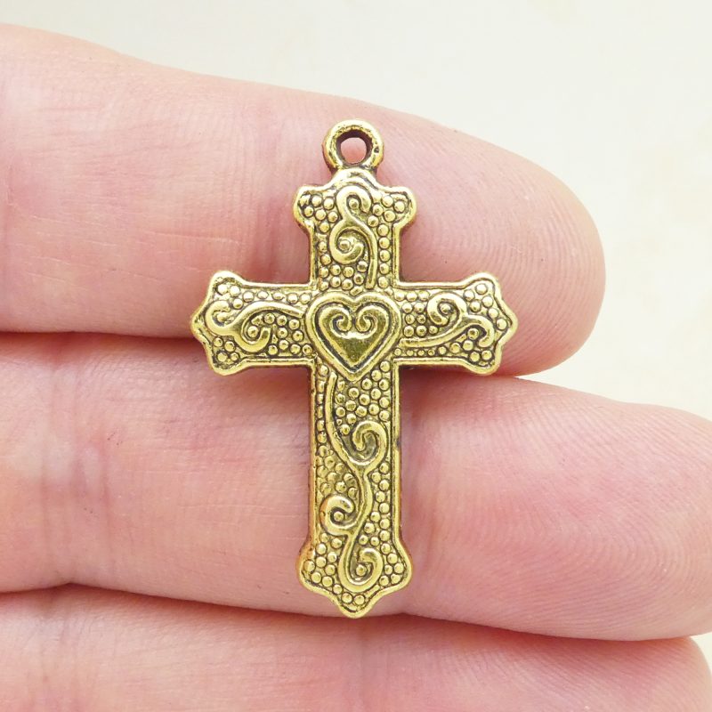 Heart Cross Charm