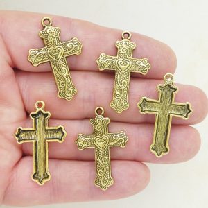 Heart Cross Charms Bulk