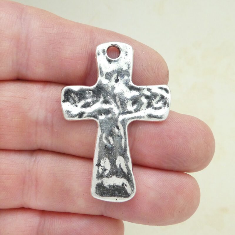hammered cross pendant