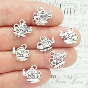 Silver Teapot Charms Bulk
