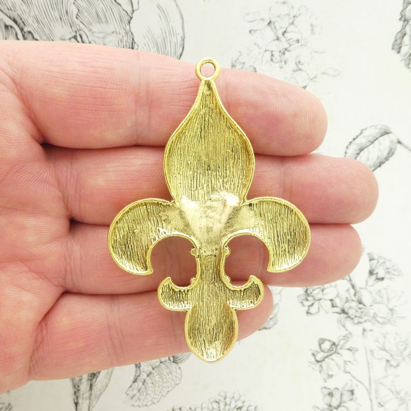 1 Gold Fleur De Lis Charm Pendant by TIJC SP1788 - Image 3