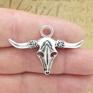 cow skull pendant