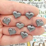 Puffed Heart Charms Bulk
