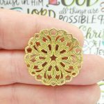 gold round pendant