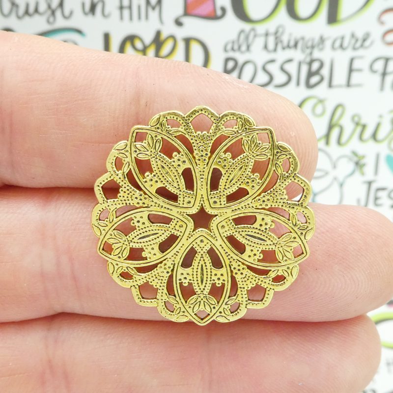 gold round pendant
