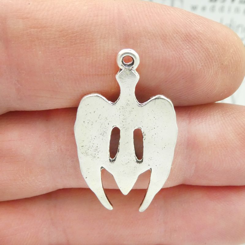 BULK 6 Turquoise Cross Charm Pendant with Angel Wings Silver by TIJC SP1820B - Image 2