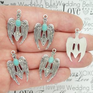cross with angel wings charms bulk
