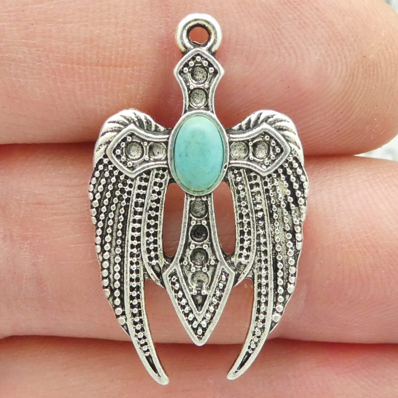 cross with angel wings charms for jewelry making