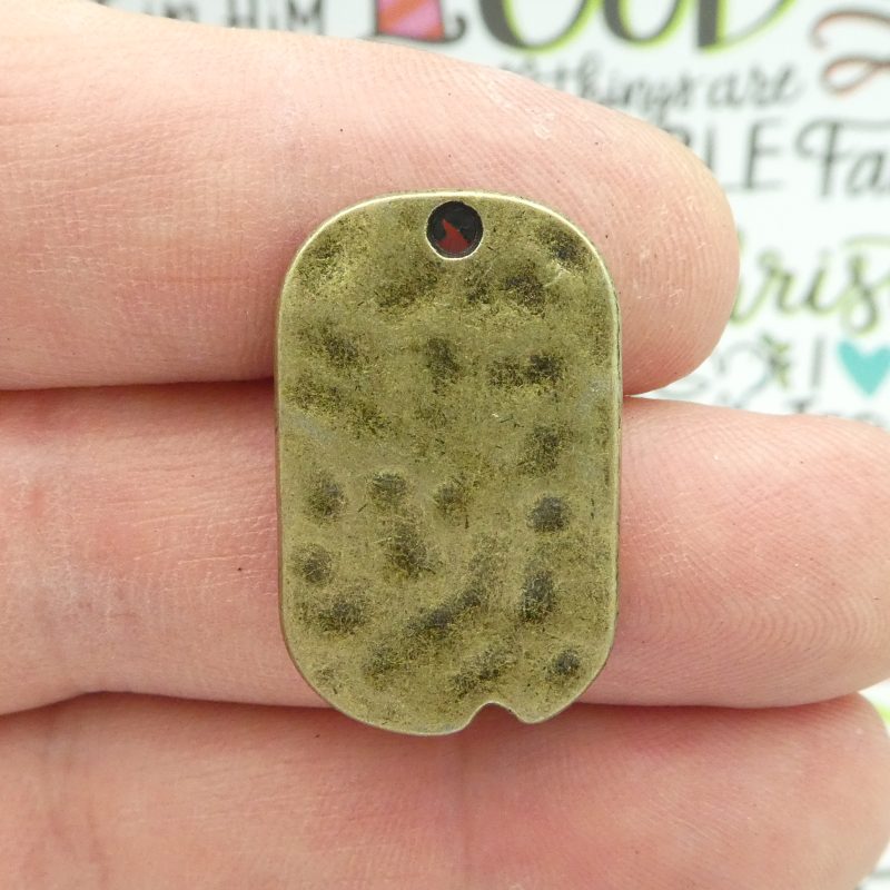 2 Cross Dog Tag Charm Pendant Bronze by TIJC SP1837 - Image 5