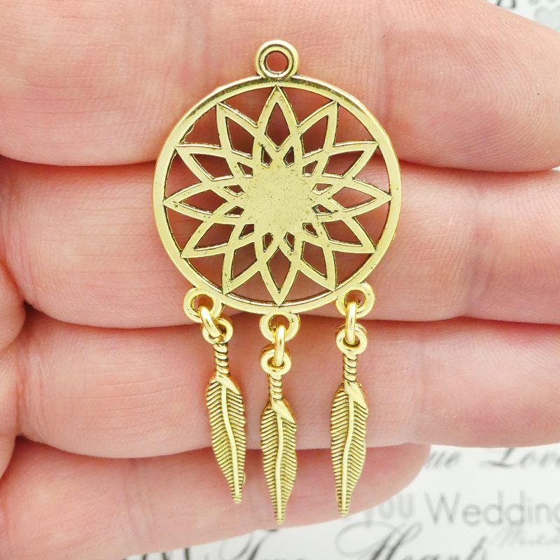 Gold Dream Catcher Charm