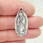 2 Oval Silver Our Lady of Guadalupe Medals for Sale by TIJC SP1848