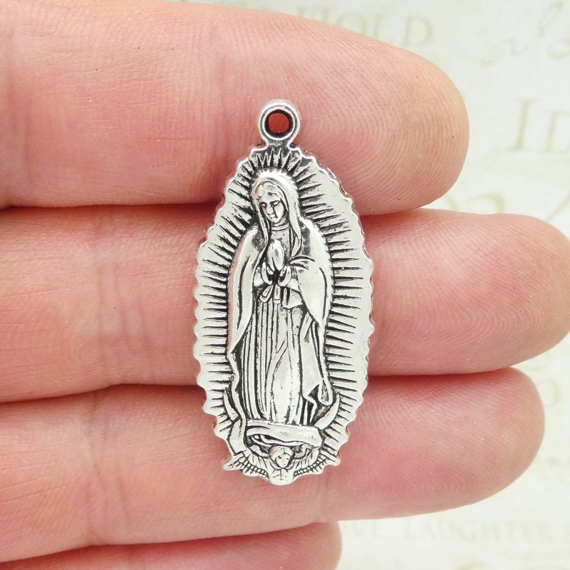 2 Oval Silver Our Lady of Guadalupe Medals for Sale by TIJC SP1848