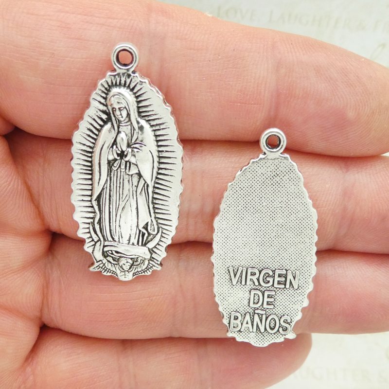 2 Oval Silver Our Lady of Guadalupe Medals for Sale by TIJC SP1848 - Image 4