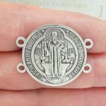 2 St Benedict Bracelet Connector Medal Bronze by TIJC SP1852