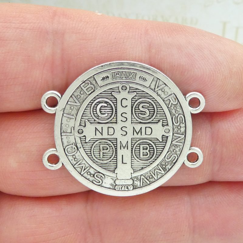 2 St Benedict Bracelet Connector Medal Bronze by TIJC SP1852 - Image 3