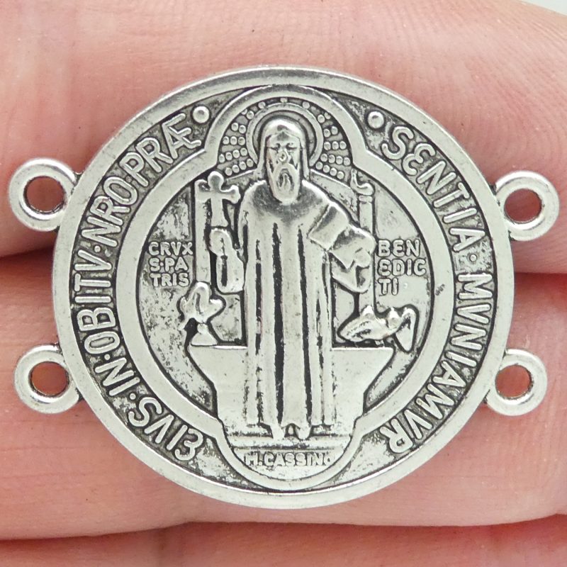 2 St Benedict Bracelet Connector Medal Bronze by TIJC SP1852 - Image 2