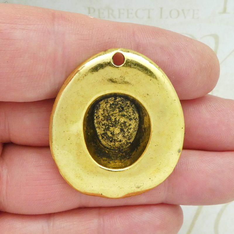 1 Cowboy Hat Charm Gold Large by TIJC SP1853 - Image 4