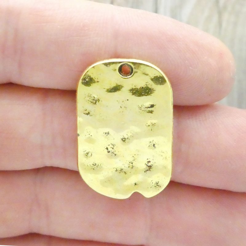 BULK 8 Dog Tag Cross Charm Pendant Gold by TIJC SP1855B - Image 4