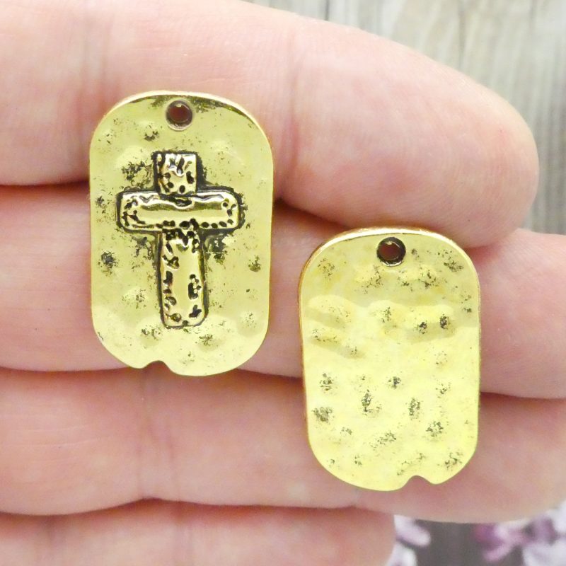 Dog Tag Cross Charms Wholesale