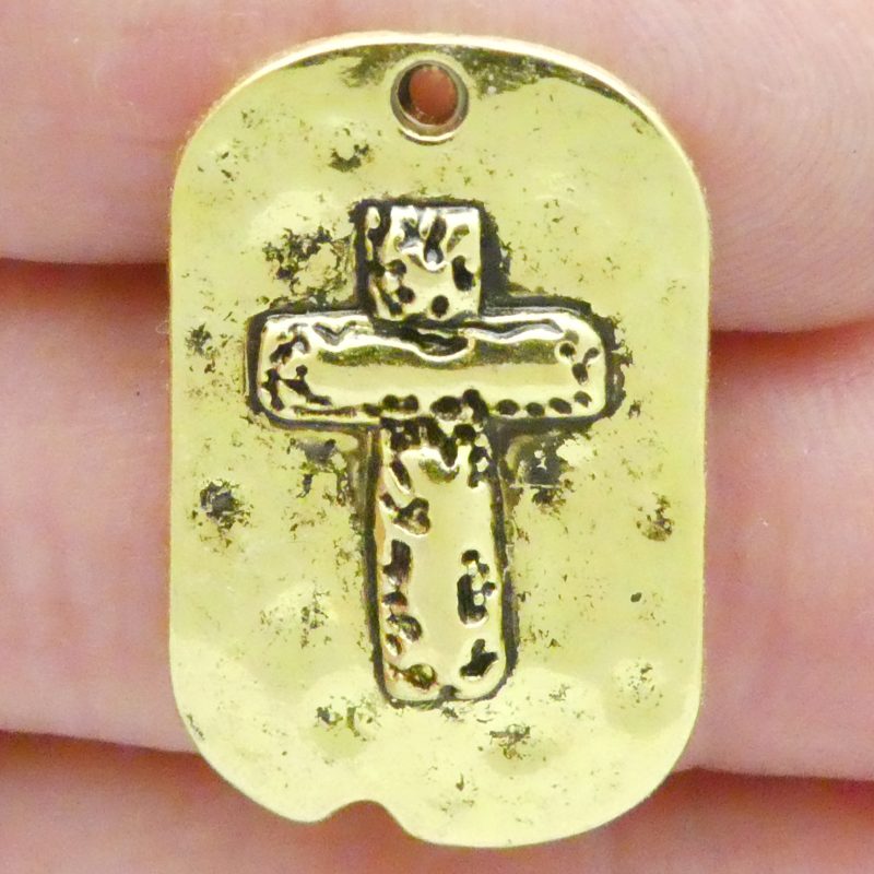 Dog Tag Cross Pendant