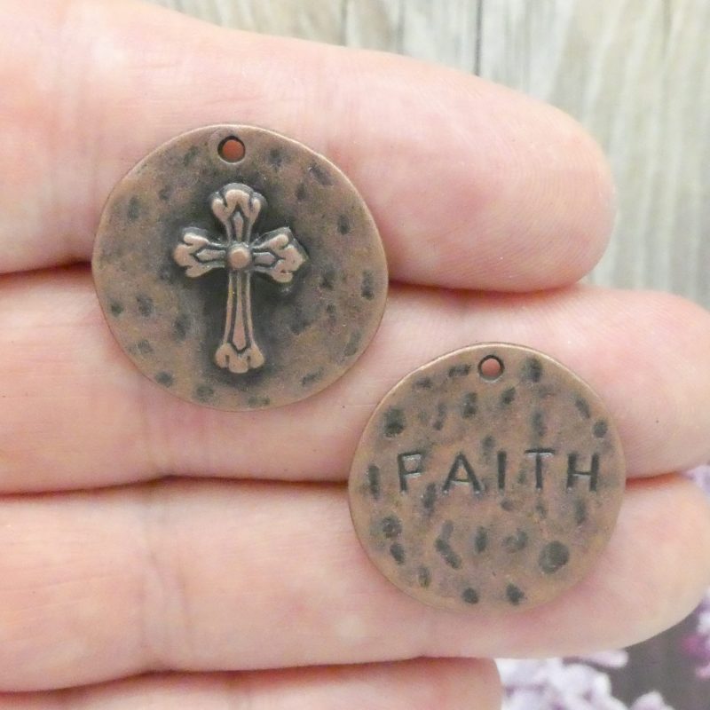 Hammered Cross Pendants for Jewelry Making