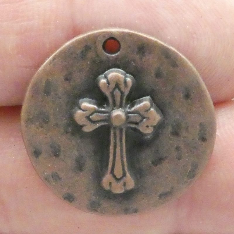 Hammered Cross Charm