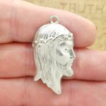 1 Jesus Head Pendant Silver by TIJC SP1868