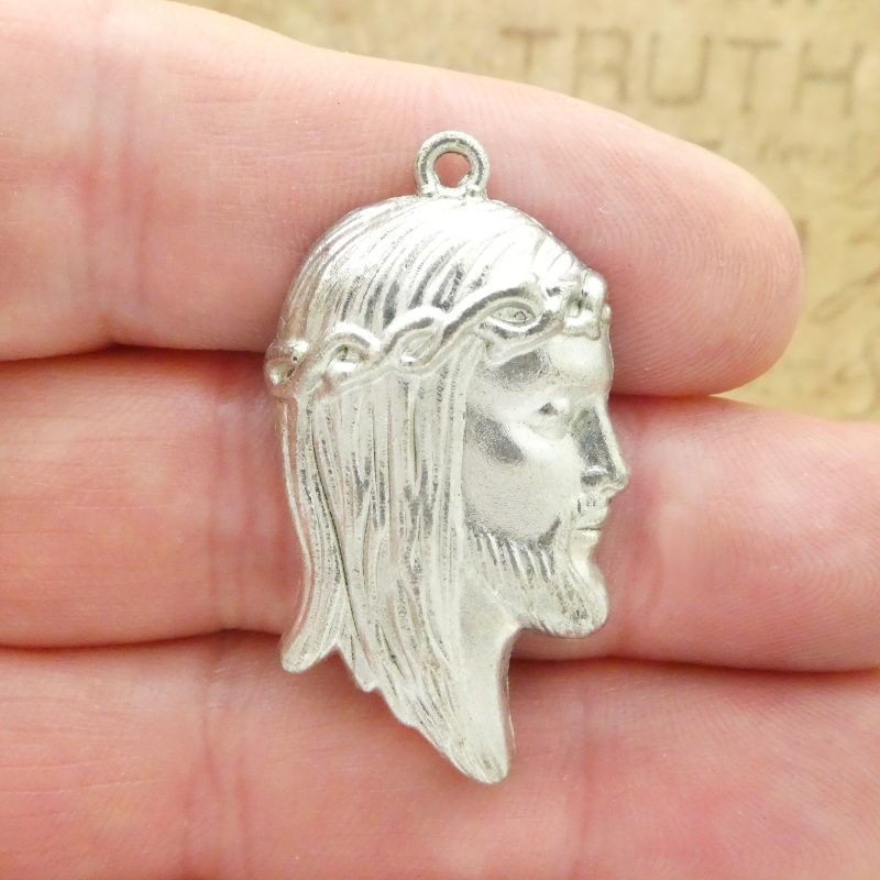 1 Jesus Head Pendant Silver by TIJC SP1868