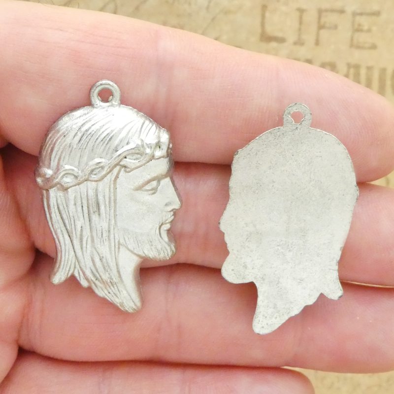 1 Jesus Head Pendant Silver by TIJC SP1868 - Image 4