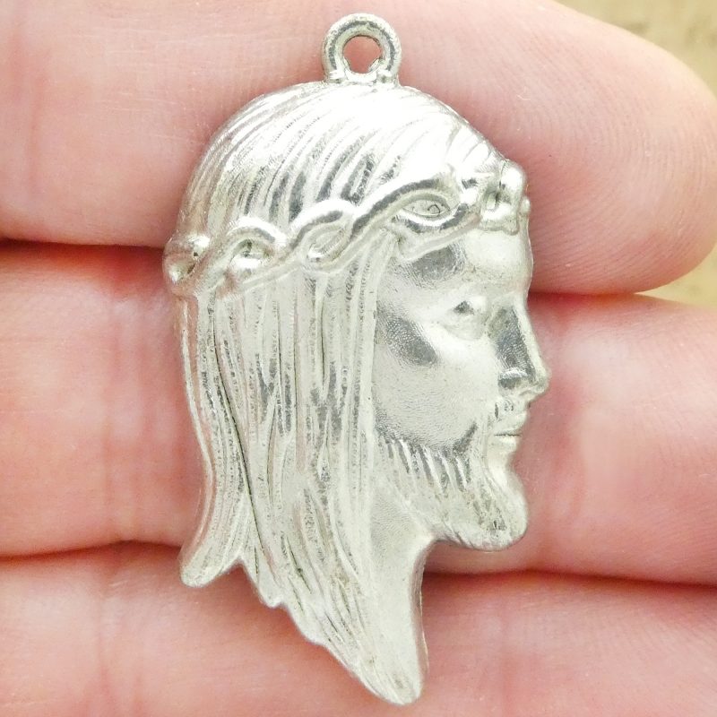 1 Jesus Head Pendant Silver by TIJC SP1868 - Image 2