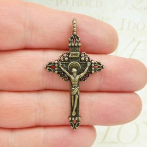 bronze crucifix pendant
