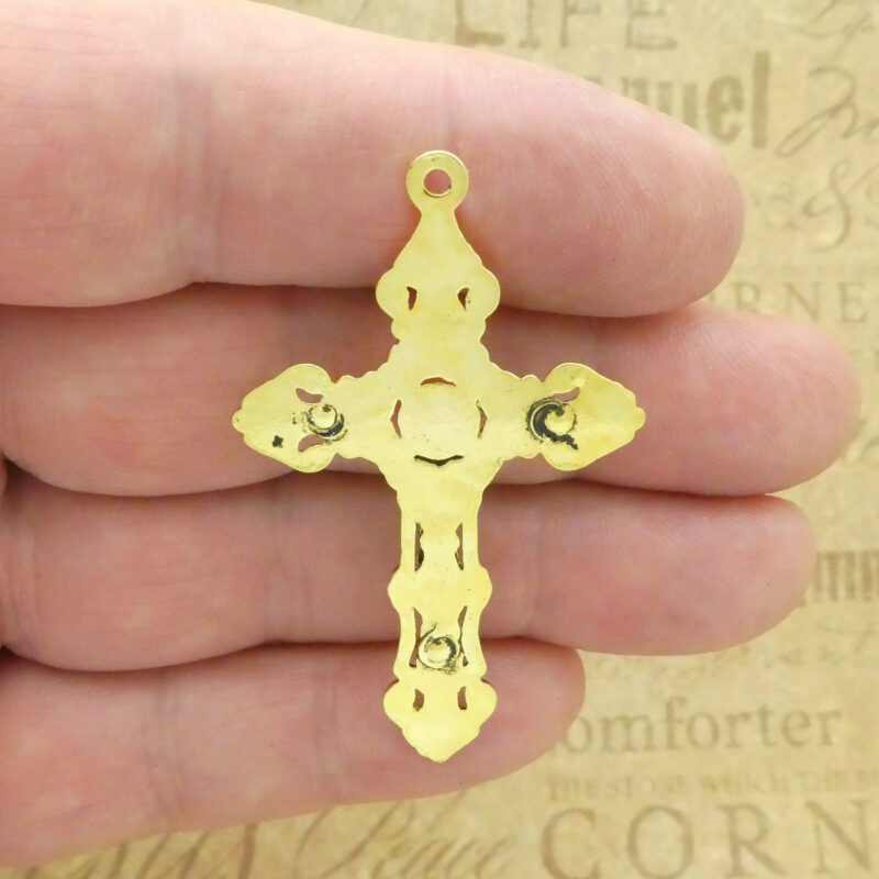 1 Gold Crucifix Cross Pendant by TIJC SP1898 - Image 4
