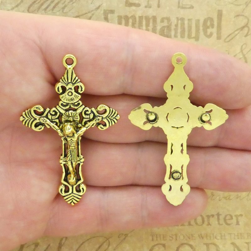 gold crucifix pendants bulk
