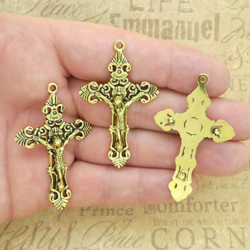 gold crucifix pendants wholesale