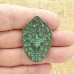 1 Mardi Gras Queen Bee Pendant in Bronze Pewter by TIJC SP1899