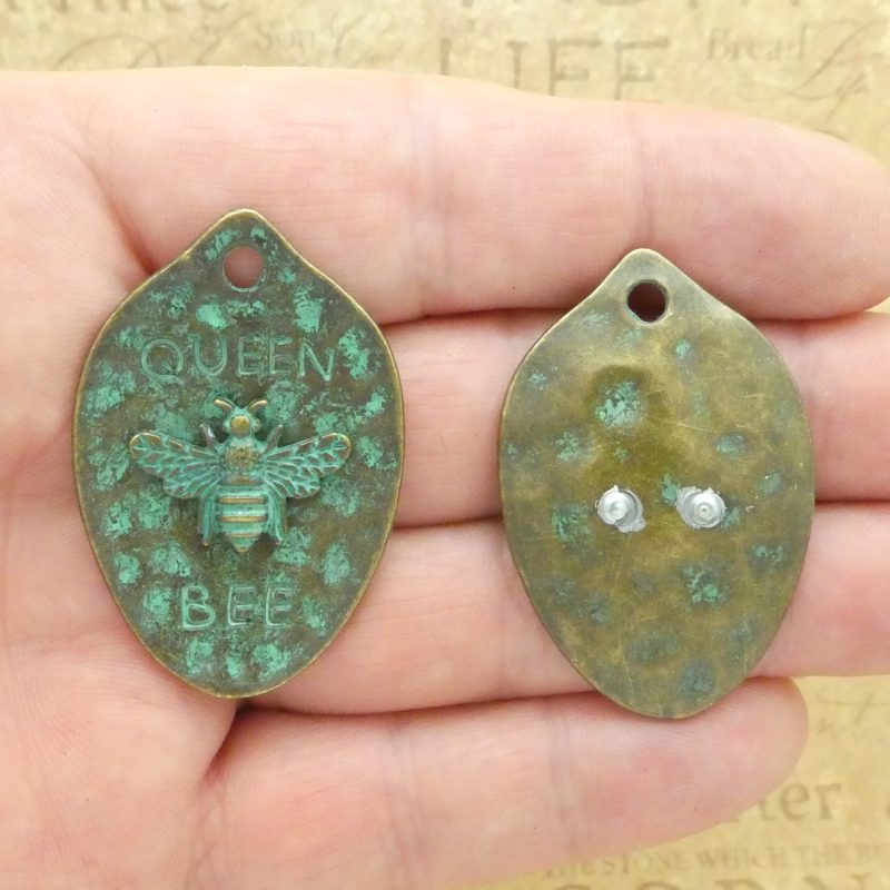 1 Mardi Gras Queen Bee Pendant in Bronze Pewter by TIJC SP1899 - Image 4