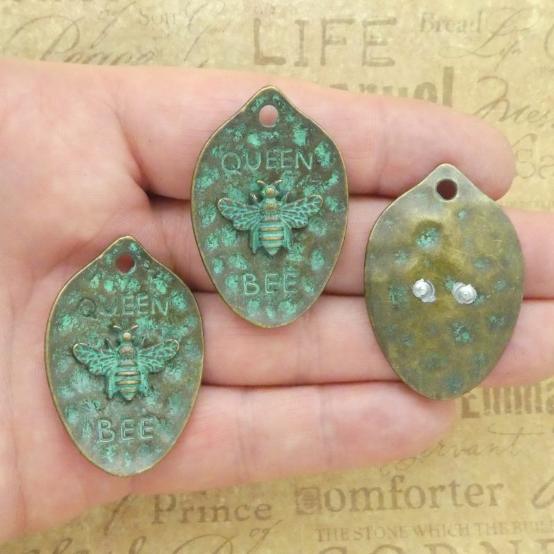 1 Mardi Gras Queen Bee Pendant in Bronze Pewter by TIJC SP1899 - Image 5