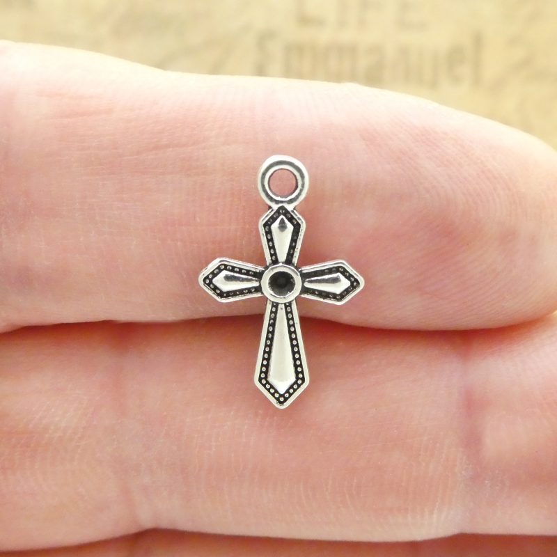 Tiny Silver Cross Charm