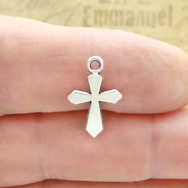 Silver Cross Charms Bulk