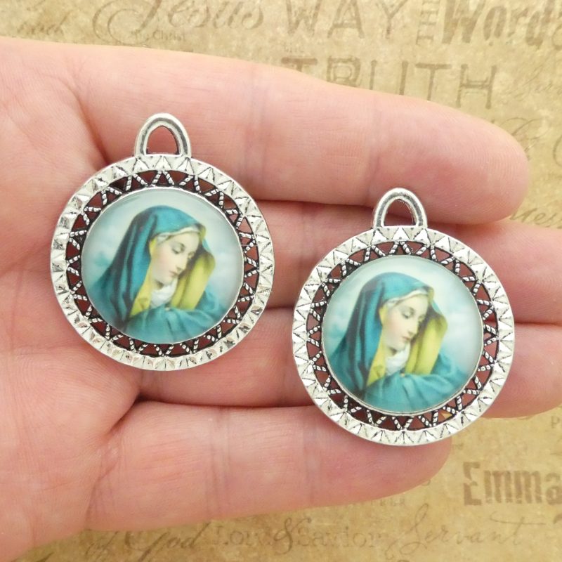 1 Virgin Mary Pendant Silver by TIJC SP1914 - Image 4