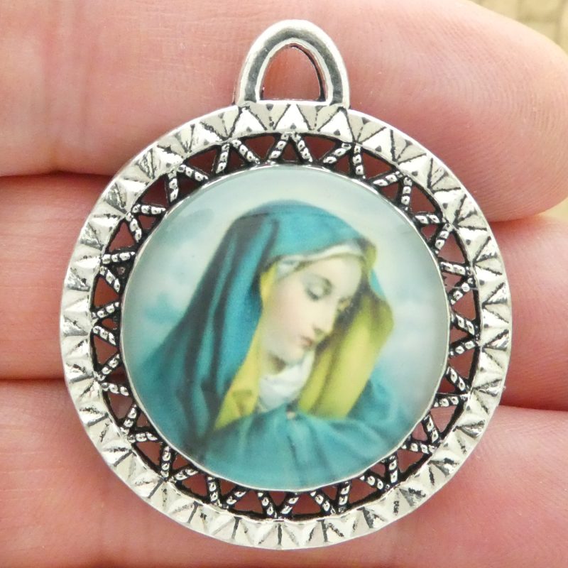1 Virgin Mary Pendant Silver by TIJC SP1914 - Image 2