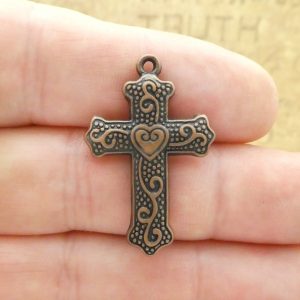 5 Cross Charm Pendant Copper by TIJC SP1919