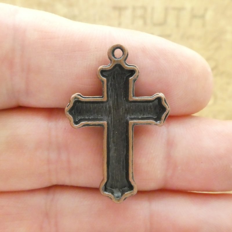5 Cross Charm Pendant Copper by TIJC SP1919 - Image 5