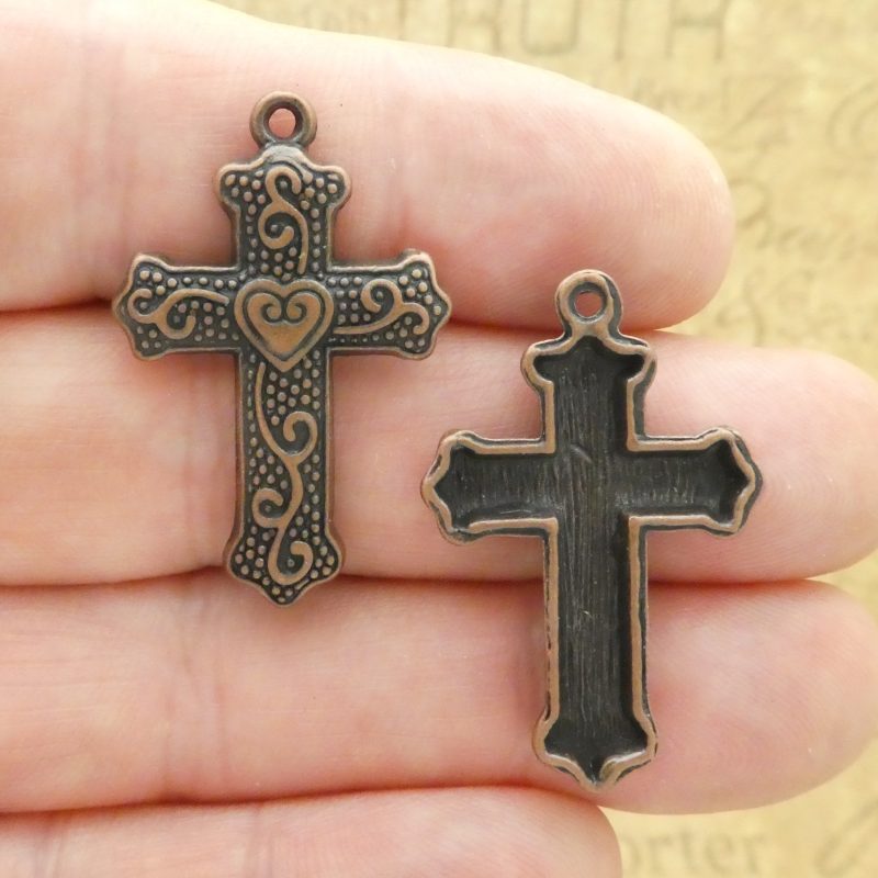 5 Cross Charm Pendant Copper by TIJC SP1919 - Image 2