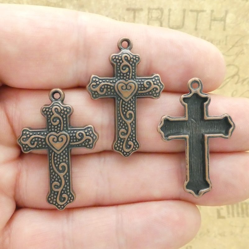 5 Cross Charm Pendant Copper by TIJC SP1919 - Image 4