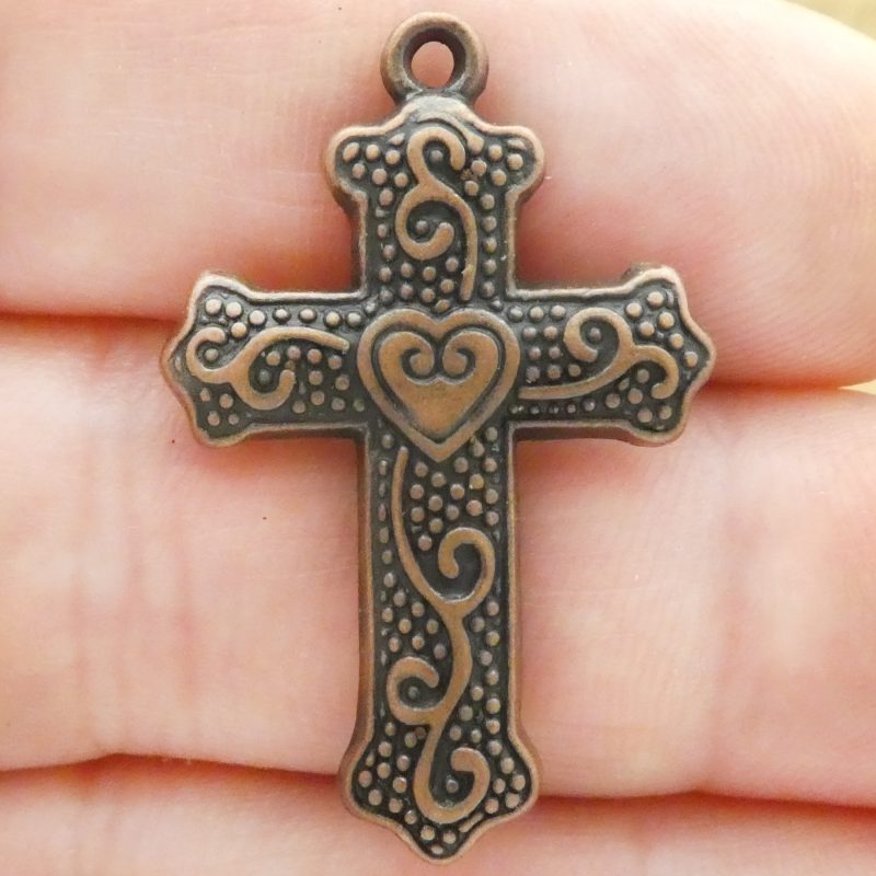 5 Cross Charm Pendant Copper by TIJC SP1919 - Image 3