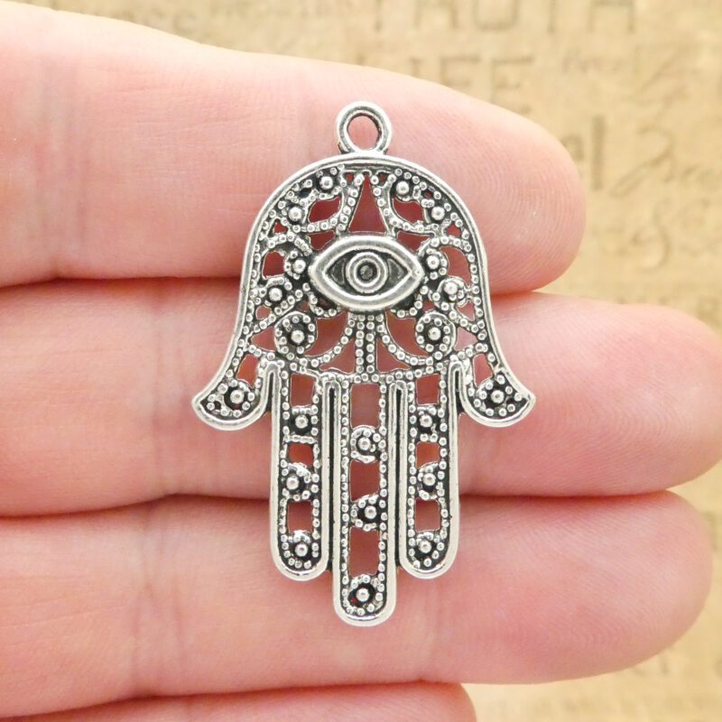 Silver Hamsa Hand Pendant