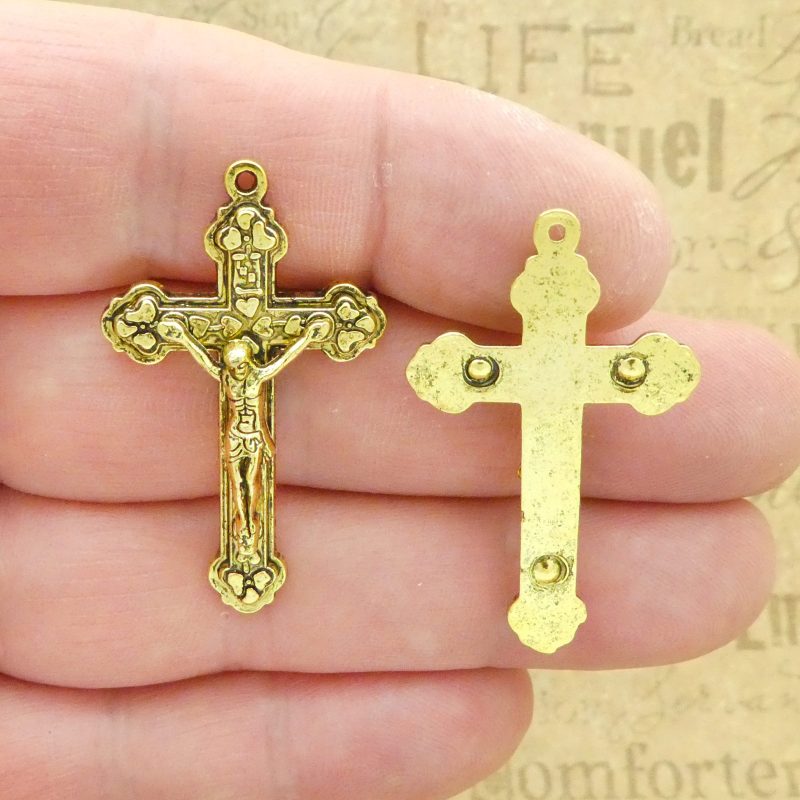 gold crucifix pendants wholesale