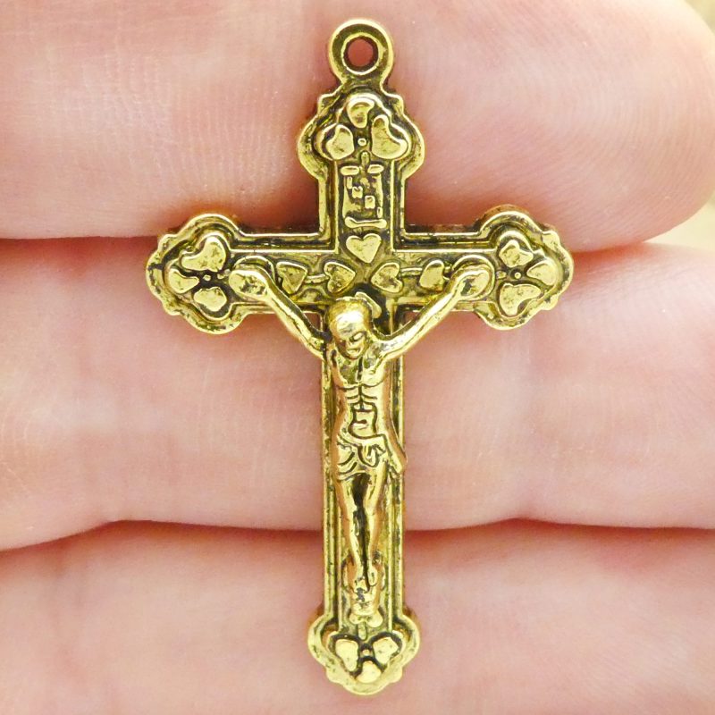 gold crucifix cross pendant
