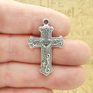 Heart Cross Charm